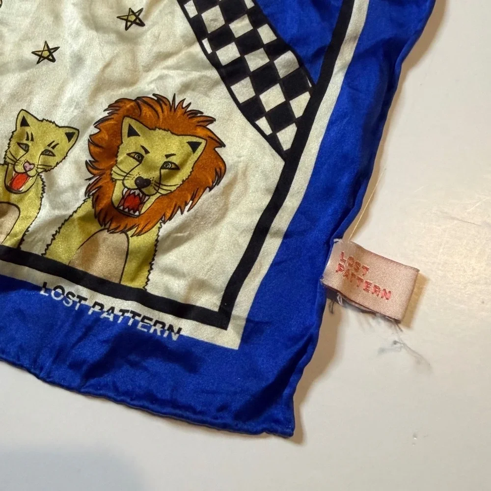 Lost Pattern Journey Silk Scarf by Shantell Lacayo Checkered Print Square